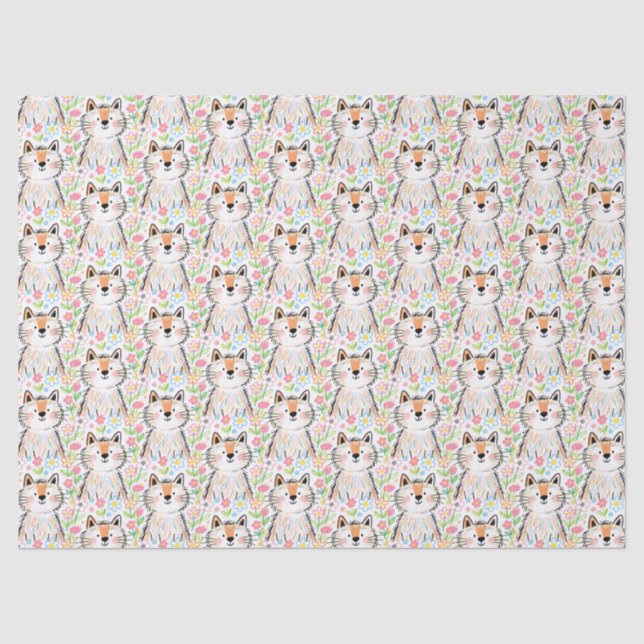 Scribble Cat Tissue Paper White (Front)
