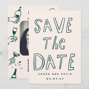 Scribble Funny Doodle Save the date