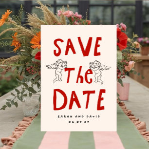 Scribble Funny Doodle Save the date Invitation