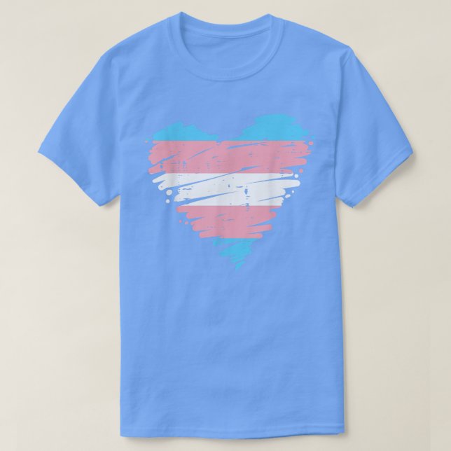 Scribble Heart Transgender Trans Pride Flag Transs T-Shirt (Design Front)
