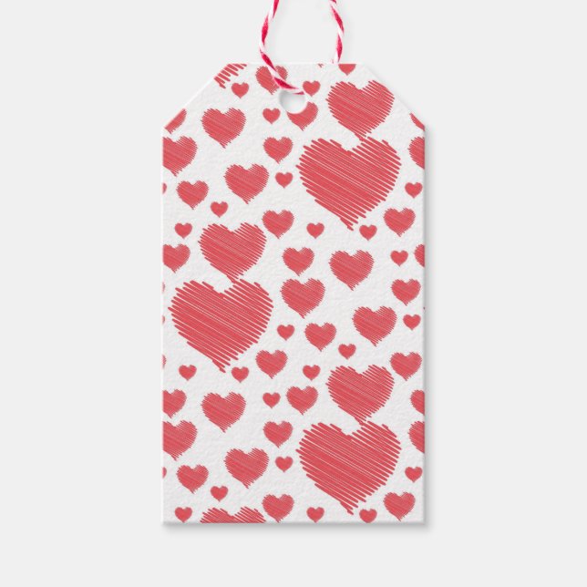 Scribble Hearts Gift Tags (Front)