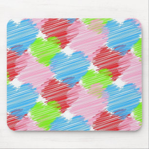 scribble-hearts mouse pad