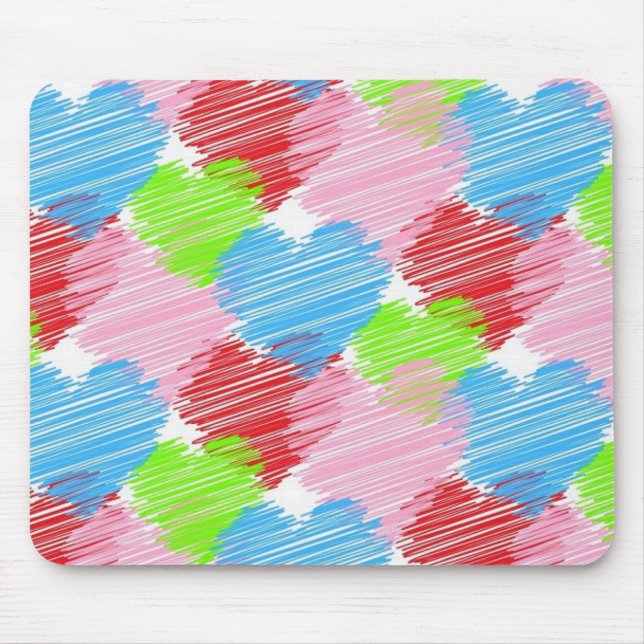 scribble-hearts mouse pad (Front)