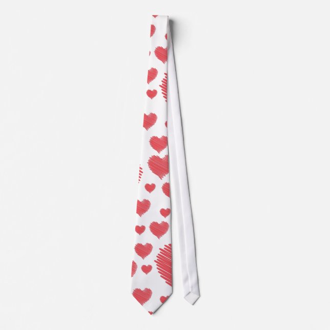 Scribble Hearts Tie (Front)