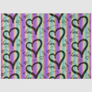 Scribble Love Xoxo Heart Stripe Tissue Paper