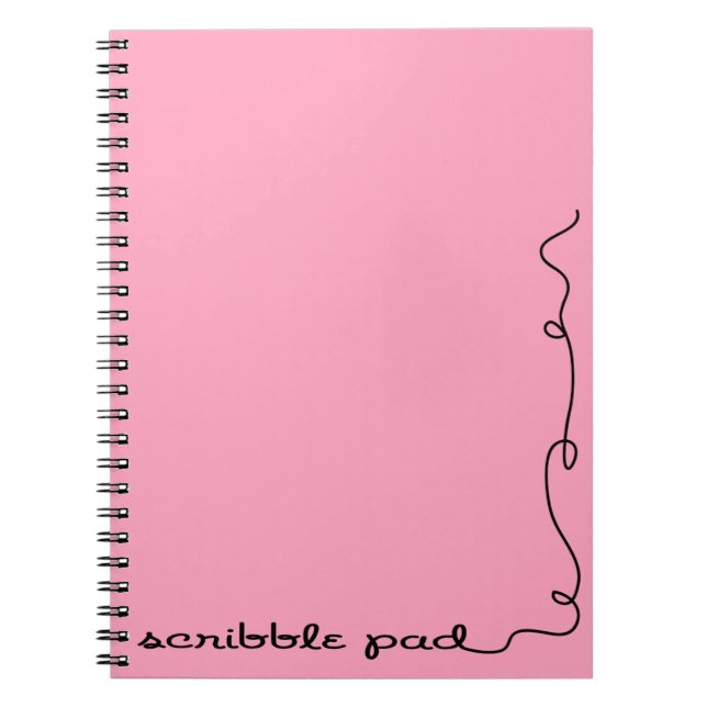 Scribble Pad Pink Spiral Notebook (Front)