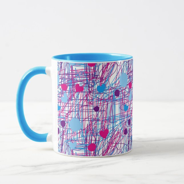 Scribble Pink Blue Trending Mug (Left)