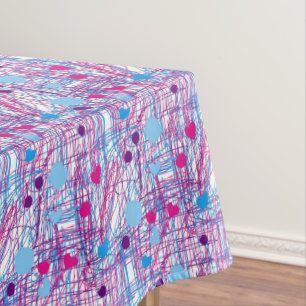 Scribble Pink Blue Trending Tablecloth