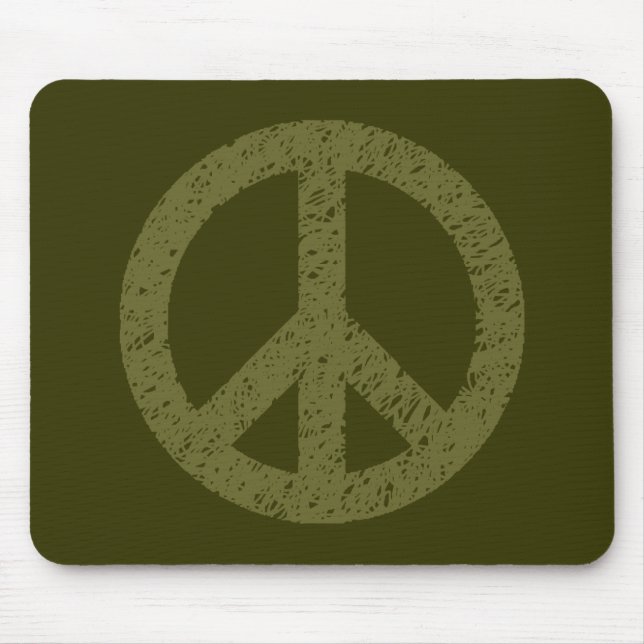 Scribble Stencilled Peace Symbol Mouse Pad (Front)