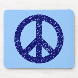 Scribble Stencilled Peace Symbol Mouse Pad