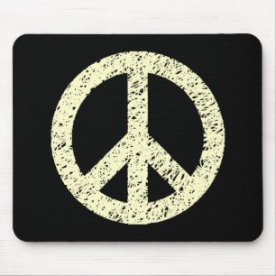 Scribble Stencilled Peace Symbol Mouse Pad