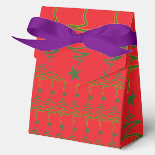 Scribble Tree + Star Red Favour Box