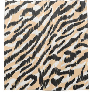 Scribble Zebra Leopard: Vintage Fur Shower Curtain