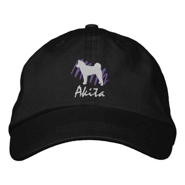 Scribbled Akita Embroidered Hat (Front)