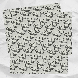 Scribbled Ampersand Sign Playful Fun Black & Grey Tissue Paper