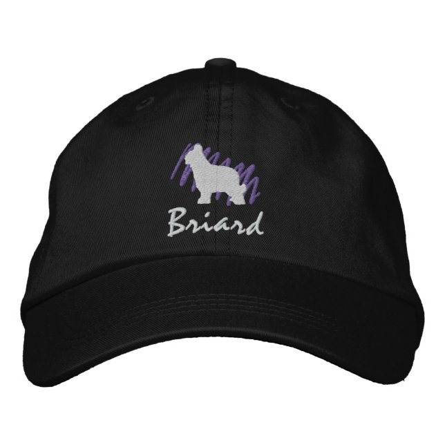 Scribbled Briard Embroidered Hat (Front)