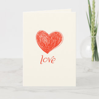 Scribbled Heart Valentine's Day Holiday Card