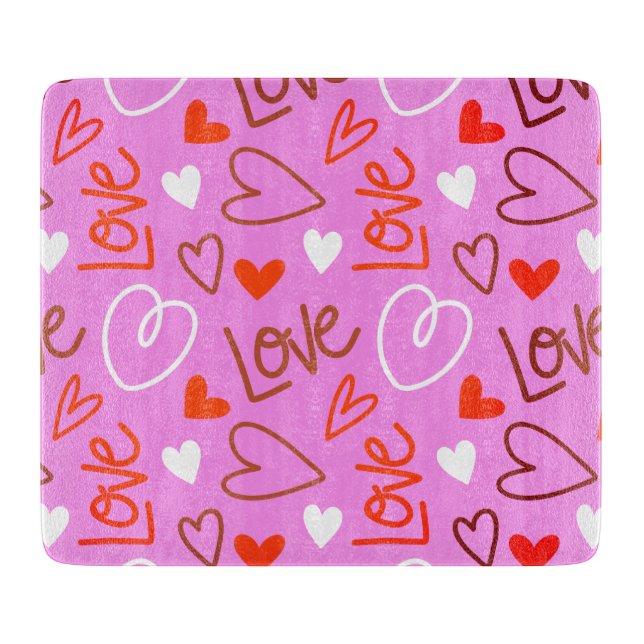 Scribbled Love Cutting Board (Front)