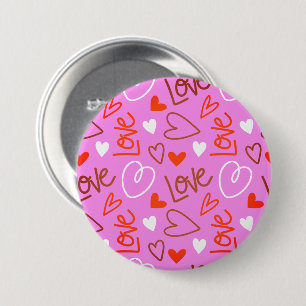 Scribbled Love Hearts Button