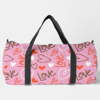 Scribbled Love Hearts Duffel Bag