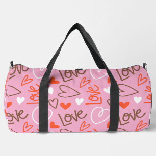 Scribbled Love Hearts Duffel Bag