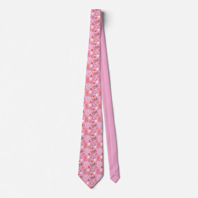Scribbled Love Hearts Necktie (Front)
