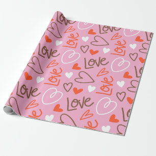Scribbled Love Hearts Wrapping Paper