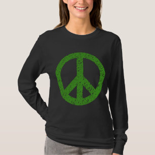 Scribbled Peace Symbol - Avocado Green T-Shirt