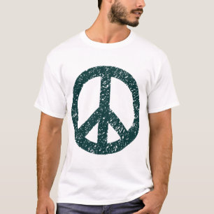 Scribbled Peace Symbol - Dark Green T-Shirt