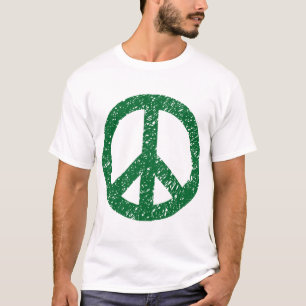 Scribbled Peace Symbol - Forest Green T-Shirt