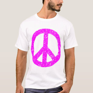 Scribbled Peace Symbol - Magenta T-Shirt