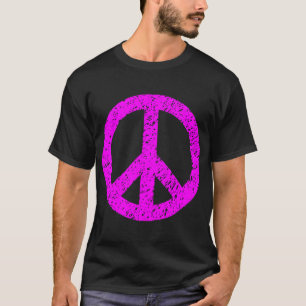 Scribbled Peace Symbol - Magenta T-Shirt