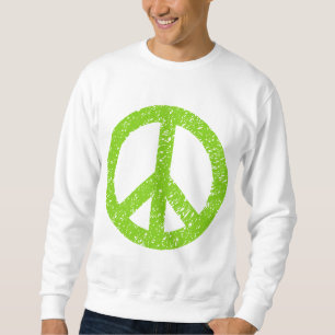 Scribbled Peace Symbol - Martian Green Sweatshirt