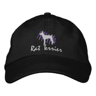 Scribbled Rat Terrier Embroidered Hat