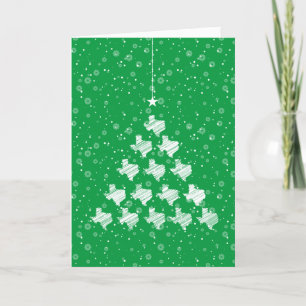 Scribbled Texas Christmas Tree on Green Holiday Card