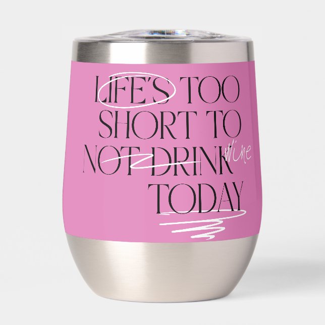 Scribbled Wine Mood – Stemless Wine Tumbler (Front)