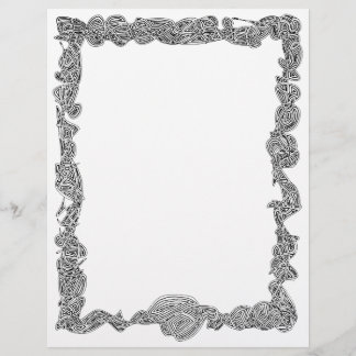 Scribbleprint Border Letterhead - Black