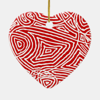 Scribbleprint Heart Ceramic Tree Decoration