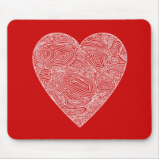 Scribbleprint Heart Mousepad