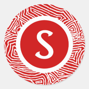 Scribbleprint Initial Classic Round Sticker