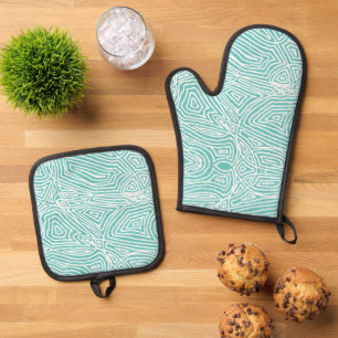 Scribbleprint Oven Mitt & Pot Holder Set