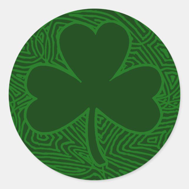 Scribbleprint Shamrock Classic Round Sticker (Front)