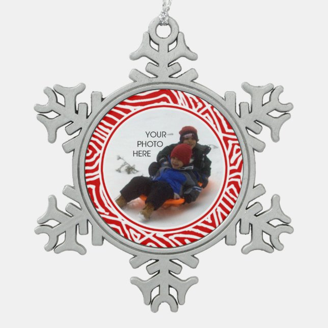 Scribbleprint Snowflake Snowflake Pewter Christmas Ornament (Front)