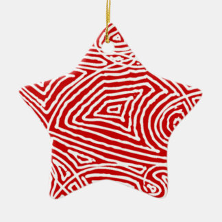 Scribbleprint Star Ceramic Tree Decoration