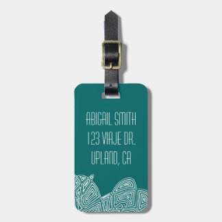Scribbleprint Waves Luggage Tag
