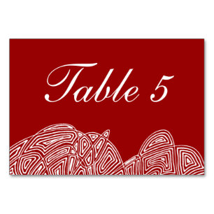 Scribbleprint Waves Table Number