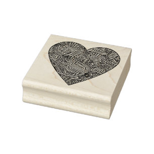 Scribbleprints Heart Rubber Stamp