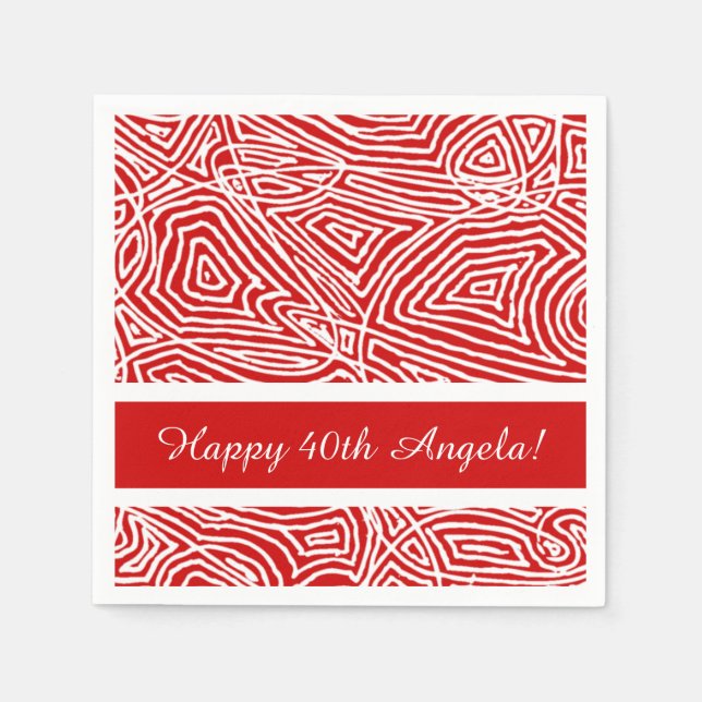 Scribbleprints Red Napkin (Front)