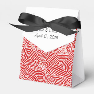 Scribbleprints Red Pattern Favour Box