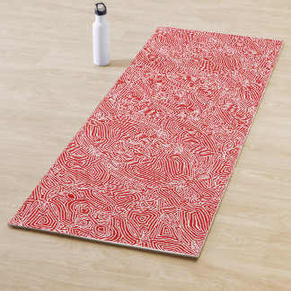 Scribbleprints Red Yoga Mat